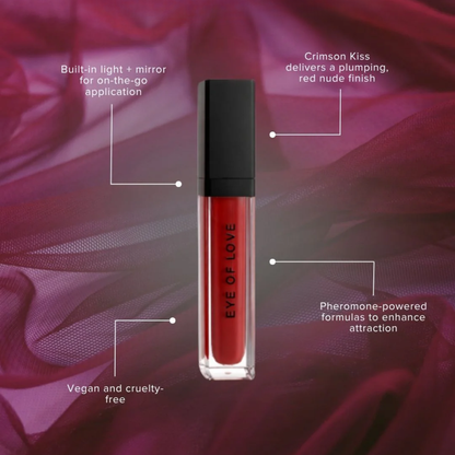 pheromone lip gloss, hydrating shine, fuller looking lips