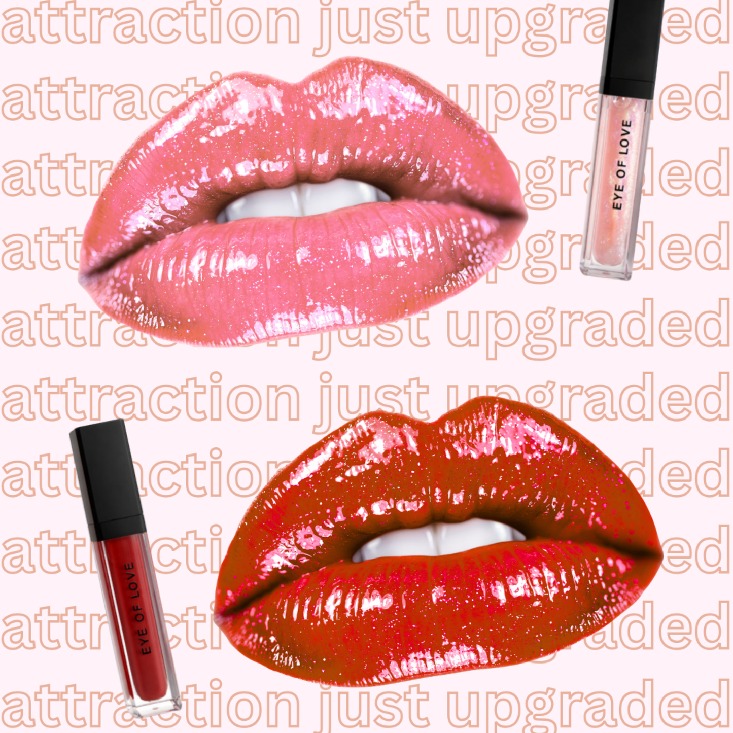 pheromone lip gloss, hydrating shine, fuller looking lips