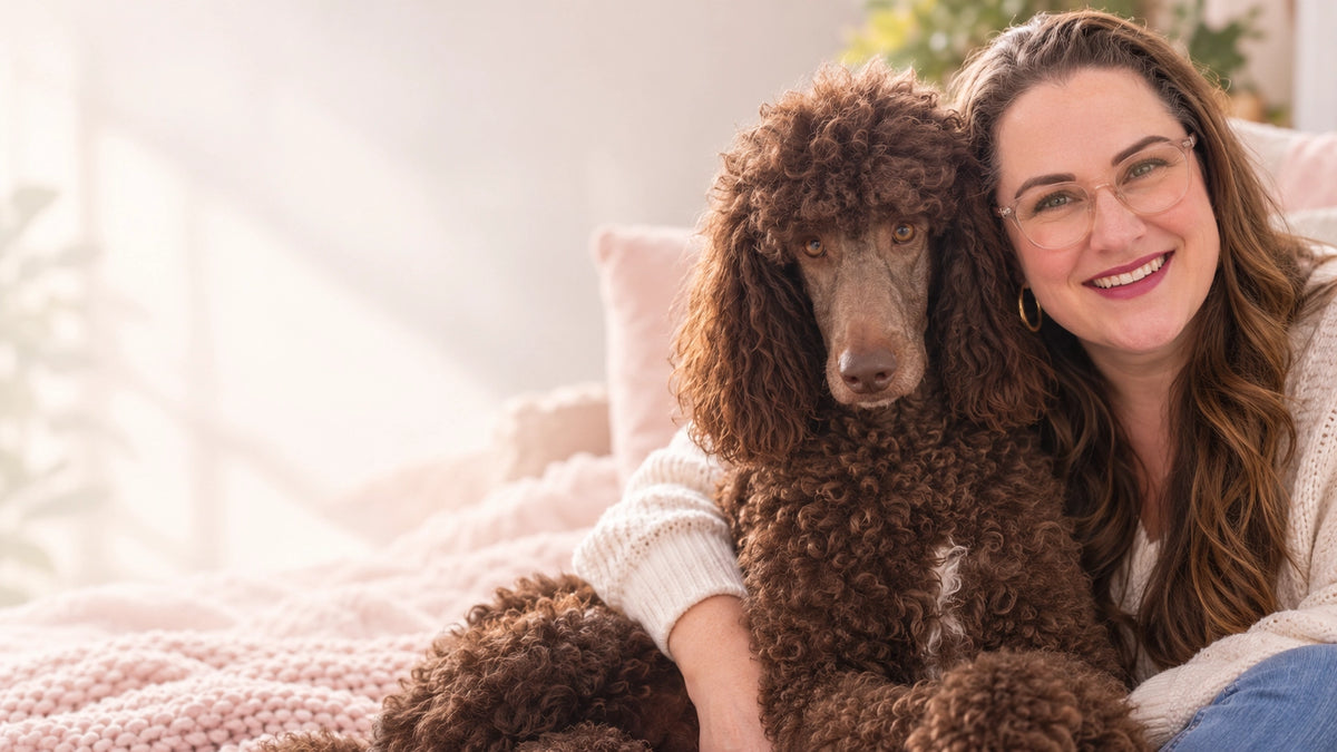 ryan with her standard poodle
