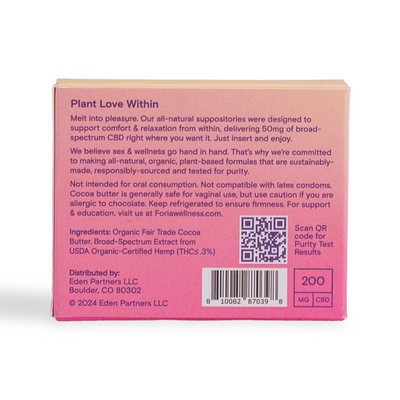 intimacy melts, internal moisture support, Foria melts